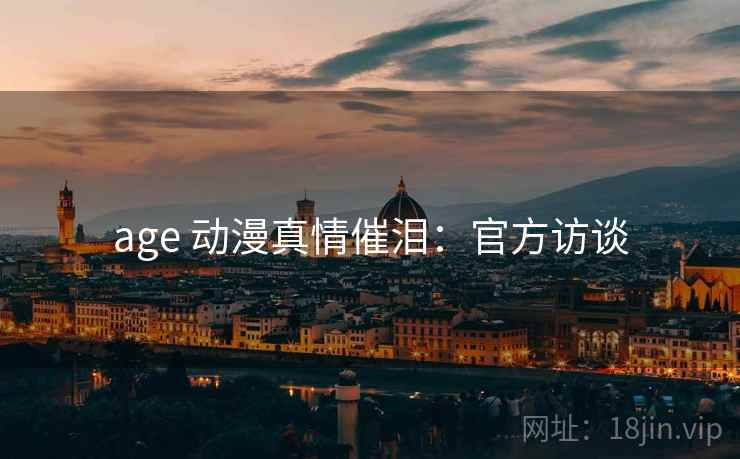 age 动漫真情催泪：官方访谈
