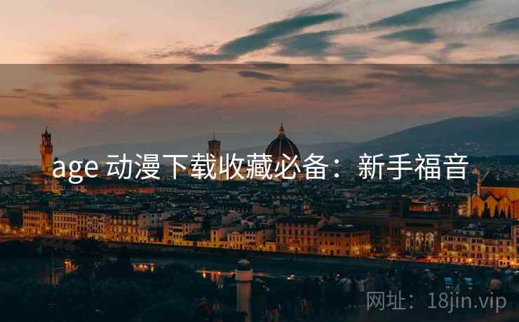 age 动漫下载收藏必备：新手福音
